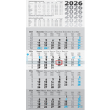 Glocken wandkalender "4-Monats-Wandkalender UWS", 2026, grau