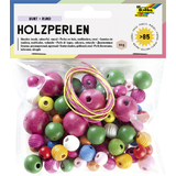 folia Holzperlen, rund, Größe und Farben sortiert