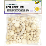 folia holzperlen "Natur", rund, 4 Größen sortiert