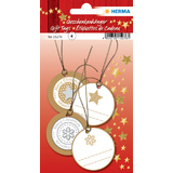 HERMA Weihnachts-Geschenkanhänger 3D, rund, gold