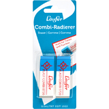 Lufer kunststoff-radierer PLAST COMBI, 2er Blisterkarte