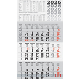 Glocken wandkalender "3-Monats-Kalender", 2026, grau