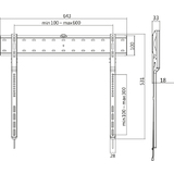 LogiLink TV-Wandhalterung, flach, für 109,22 - 203,20 cm