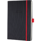 sigel buchkalender Conceptum 2026, ca. din A5, schwarz/rot