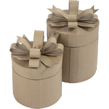 décopatch Pappmaché-Geschenkboxen, rund, 2er Set