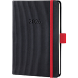 sigel taschenkalender Conceptum 2026, ca. din A6,schwarz/rot