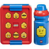 LEGO trinkflasche + brotdose LUNCH set ICONIC, rot/blau
