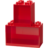 LEGO bausteinregal-set BRICK SHELF, 2-teilig, rot