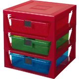 LEGO schubladenbox 3-DRAWER storage RACK, 3 Schbe, rot