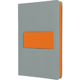 sigel notizbuch Linescape, din A5, kariert, grau/neonorange