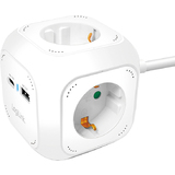LogiLink Steckdosenwrfel, 4-fach + 2x USB, wei