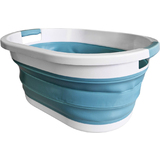 Linden berg Wschekorb, faltbar, 36 Liter, blau/wei