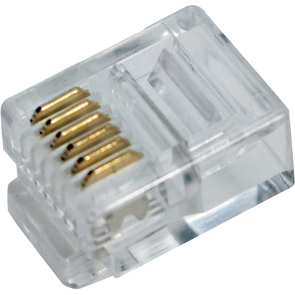 LogiLink RJ12 Stecker für Flachbandkabel, ungeschirmt