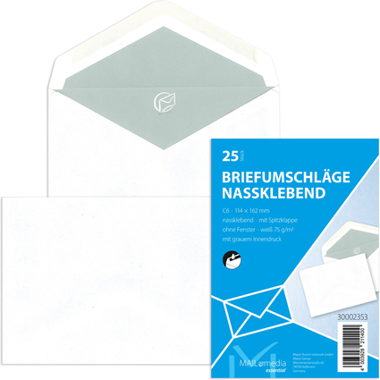 MAILmedia Briefumschlag Offset weiß, C6, ohne Fenster