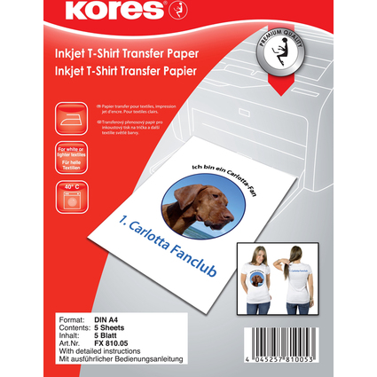 Kores T-Shirt Transferfolie, für helle Textilien