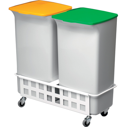 DURABLE Fahrwagen DURABIN SQUARE TROLLEY DUO 40, weiß