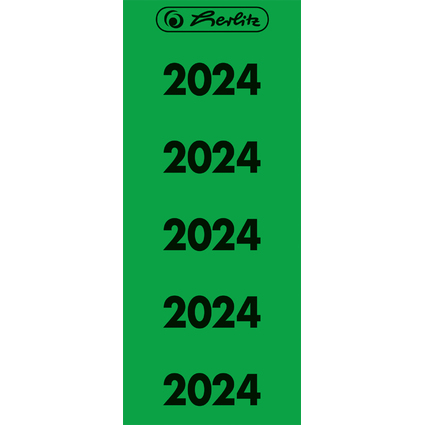 herlitz Ordner-Inhaltsschild Jahreszahl 2024, grün
