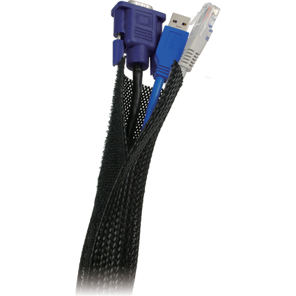 LogiLink Kabelbündler, Gewebeschlauch, schwarz, 1,80 m