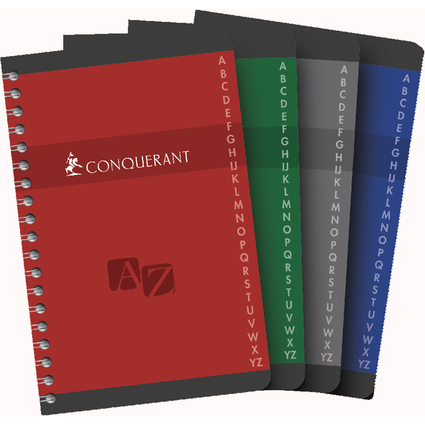 CONQUERANT SEPT Registerbuch - Doppelspirale, 110 x 170 mm