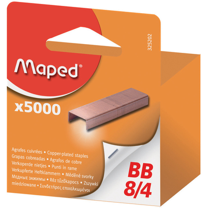 Maped Heftklammern BB 8/4, verkupfert, Großpackung
