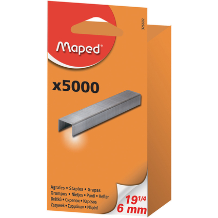 Maped Heftklammern 19 1/4, 6 mm, verzinkt, Gropackung
