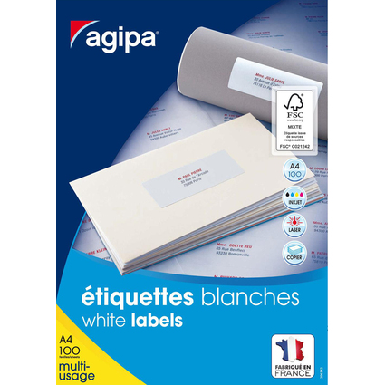 agipa Universal-Etiketten, 199,6 x 143,5 mm, wei