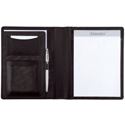 Alassio Schreibmappe "BORMIO", A5, Nappa-Leder, schwarz