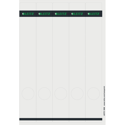 LEITZ Ordnerrcken-Etikett, 39 x 285 mm, lang, schmal, grau