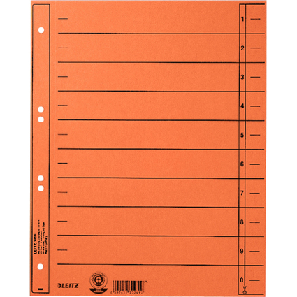 LEITZ Trennbltter, A4 berbreite, Manilakarton 230g/qm