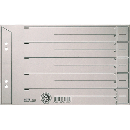 LEITZ Trennbltter, DIN A5 quer, Kraftkarton 200 g/qm, grau