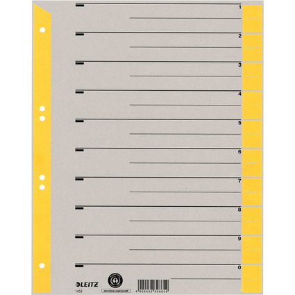 LEITZ Trennbltter, A4 berbreite, Kraftkarton 230g/qm, gelb