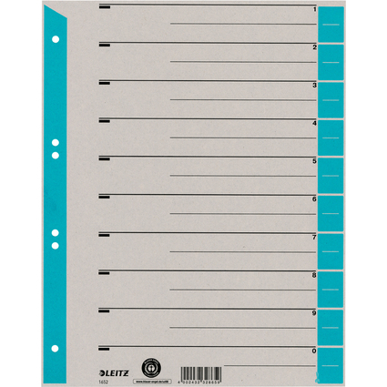LEITZ Trennbltter, A4 berbreite, Kraftkarton 230g/qm, blau