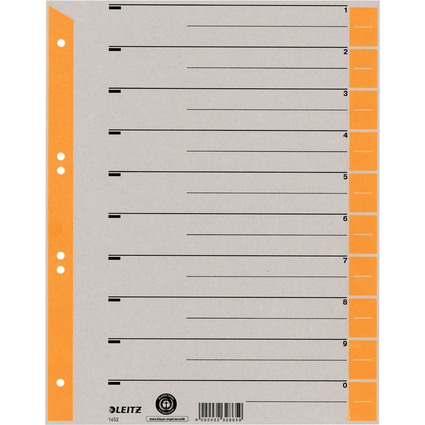 LEITZ Trennbltter, A4 berbreite, Kraftkarton 230g/qm