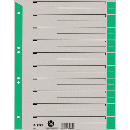LEITZ Trennbltter, A4 berbreite, Kraftkarton 230g/qm, grn