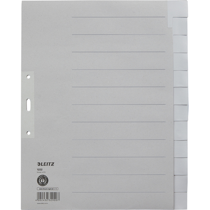 LEITZ Tauenpapier-Register, blanko, A4 berbreite, 12-teilig