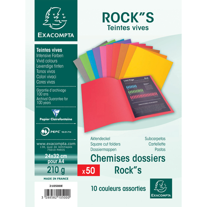 EXACOMPTA 50 Aktendeckel ROCK'S 220 g/qm + 100 Aktendeckel