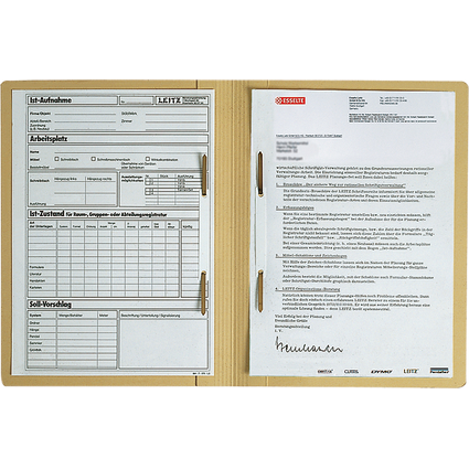 LEITZ Zweifalzhefter, DIN A4, Manilakarton, chamois