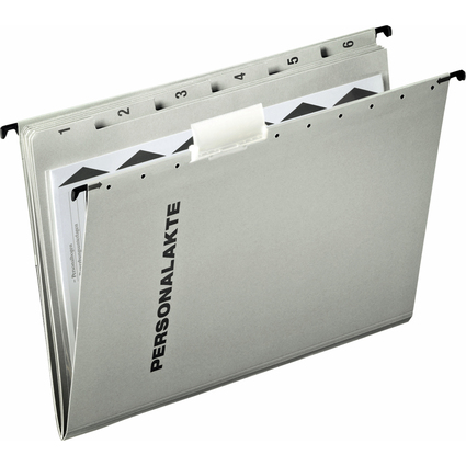 LEITZ Personalakte/Personal-Hngemappe, 6 Fcher, grau