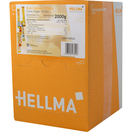 HELLMA Rohrzucker-Sticks, im Displaykarton