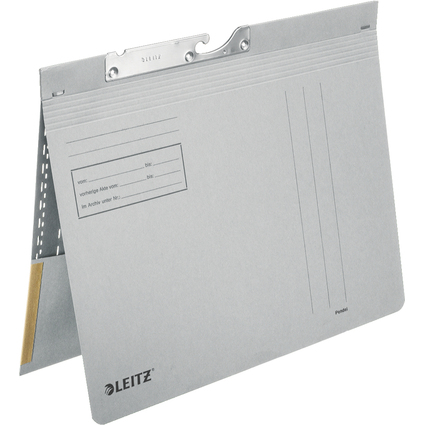 LEITZ Pendelhefter, mit Tasche, A4, grau