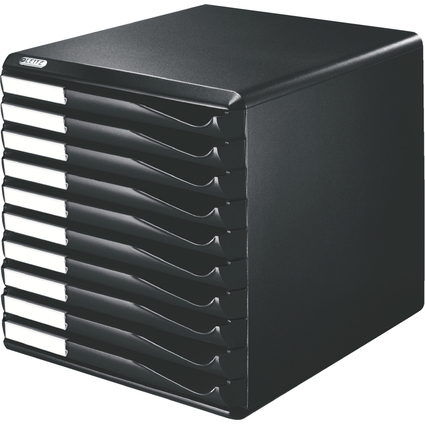 LEITZ Schubladenbox Formular-Set, 10 Schübe, schwarz