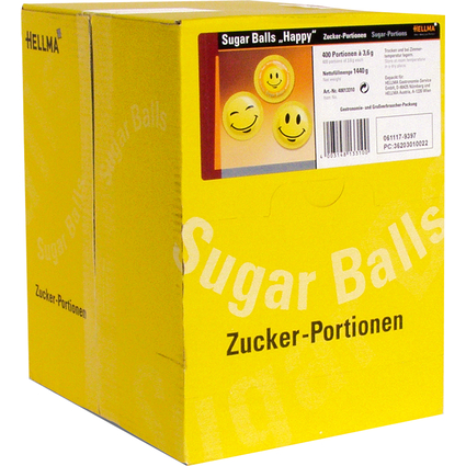 HELLMA Zuckersachets Sugar Balls "Happy", im Displaykarton