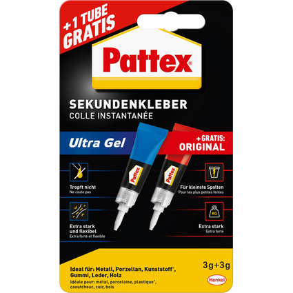 Pattex Sekundenkleber Ultra Gel + 3 g Flssig gratis