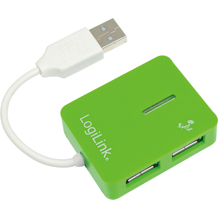 LogiLink USB 2.0 Hub Smile, 4 Port, grün
