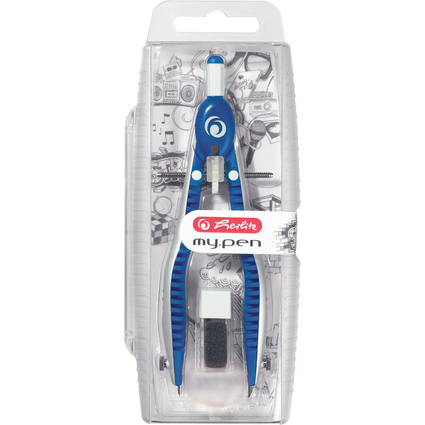herlitz Schnellverstellzirkel my.pen, blau / wei