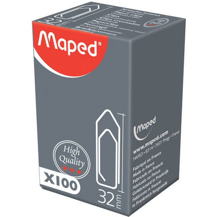 Maped Broklammern, galvanisiert, 32 mm, Kleinpackung