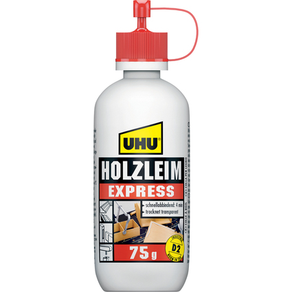 UHU Holzleim Express D2, lsemittelfrei, 75 g Flasche
