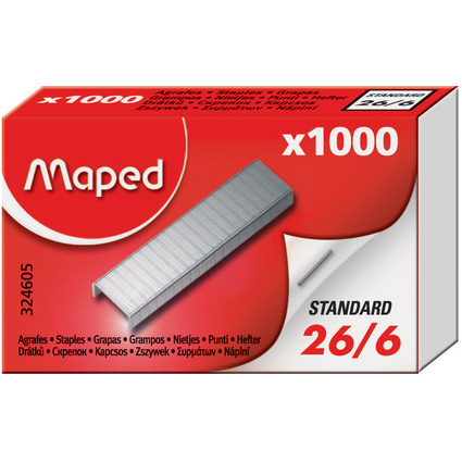Maped Heftklammern 26/6, verzinkt, Kleinpackung