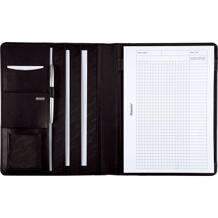 Alassio Schreibmappe "CREMONA", A4, Nappa-Leder, schwarz