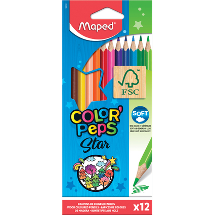 Maped Dreikant-Buntstift COLOR'PEPS Star, 12er Kartonetui